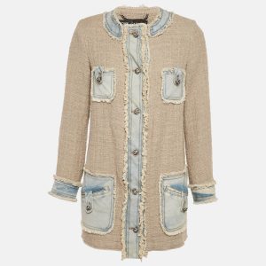 Dolce & Gabbana Beige Denim Trim Tweed Jacket M, Coats & Jackets - Luxury Closet catalog