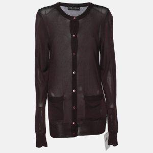 Dolce & Gabbana Brown Knit Fabric Long Sleeve Cardigan S, Sweaters & Cardigans - Luxury Closet catalog