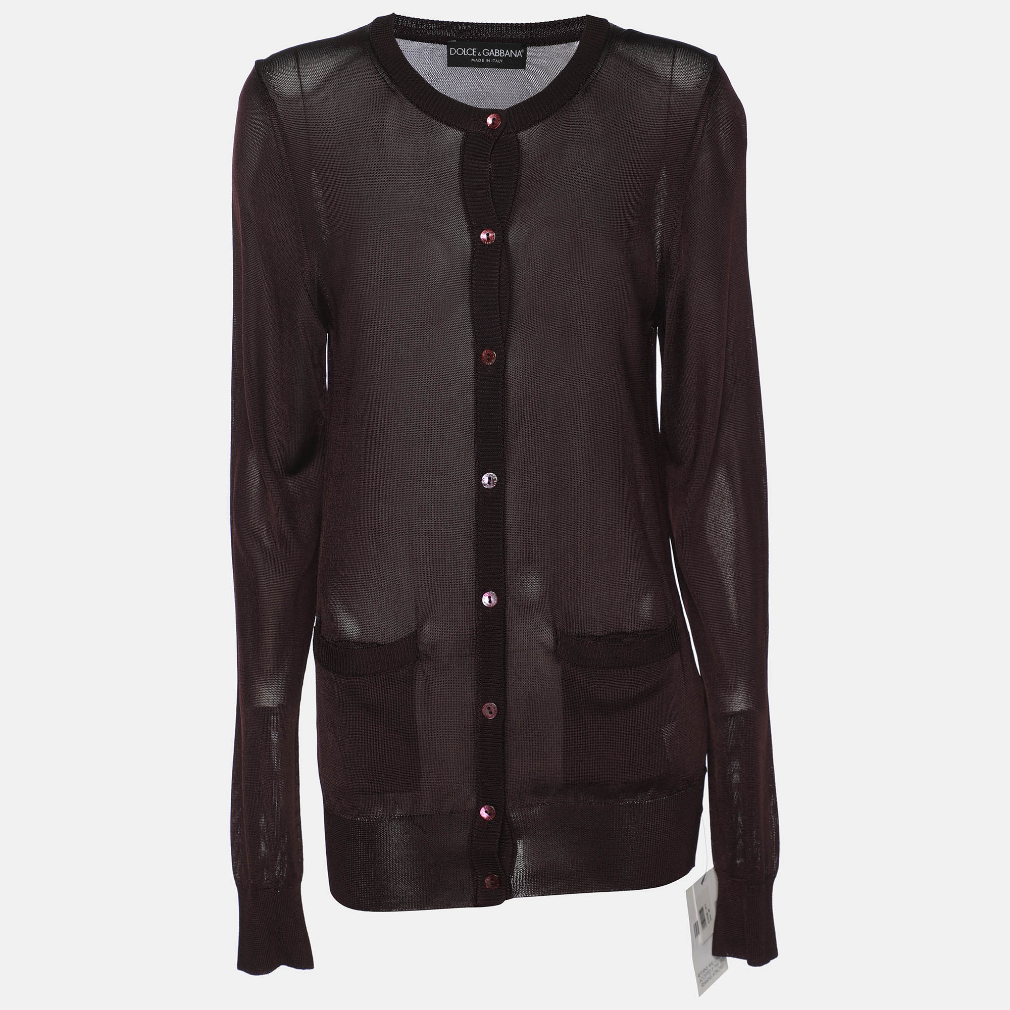 Dolce & Gabbana Brown Knit Fabric Long Sleeve Cardigan S, Sweaters & Cardigans - Luxury Closet catalog