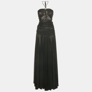 Dolce & Gabbana Black Ruched Mesh Halter Neck Maxi Dress S, Dresses - Luxury Closet catalog