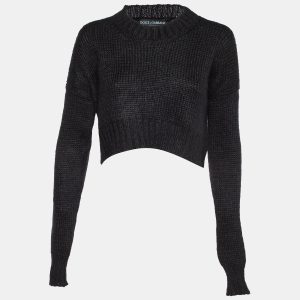 Dolce & Gabbana Black Wool Blend Knit Cropped Sweater S, Sweaters & Cardigans - Luxury Closet catalog
