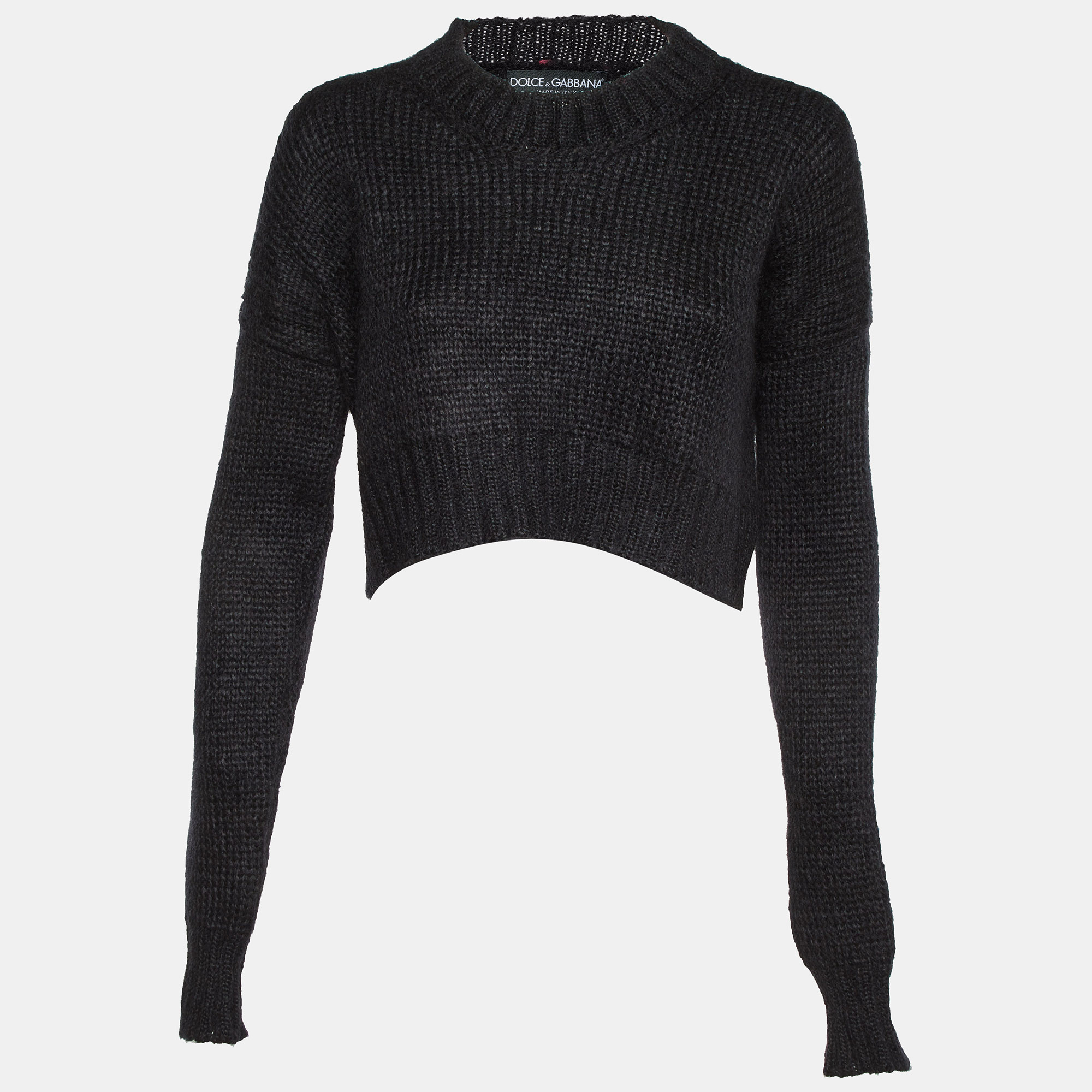 Dolce & Gabbana Black Wool Blend Knit Cropped Sweater S, Sweaters & Cardigans - Luxury Closet catalog