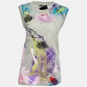 Dolce & Gabbana Grey Hand Painted Cotton Knit Limited Edition Tank Top S, Shirts & Tops - Luxury Closet catalog