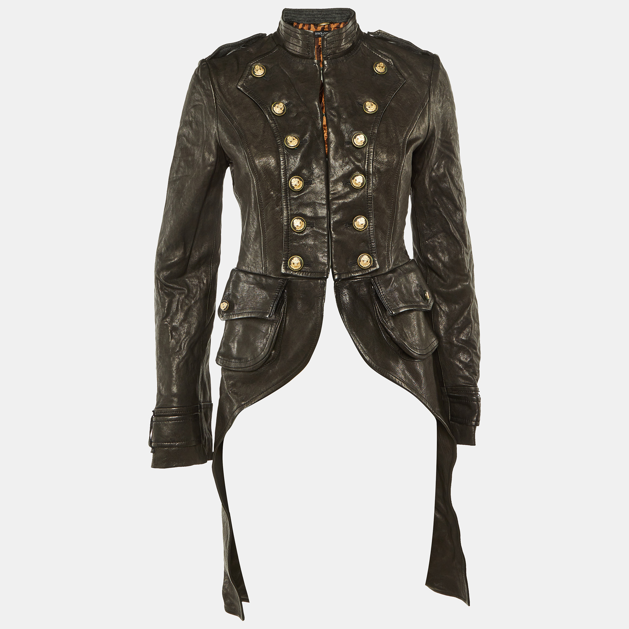 Dolce & Gabbana Black Leather Button Detail Tail Coat S, Coats & Jackets - Luxury Closet catalog