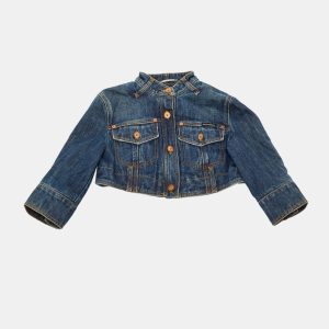 Dolce & Gabbana Blue Denim Button Front Cropped Jacket S, Coats & Jackets - Luxury Closet catalog
