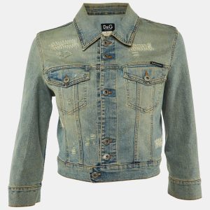 Dolce & Gabbana Light Blue Denim Button Front Jacket S, Coats & Jackets - Luxury Closet catalog
