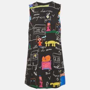 Dolce & Gabbana Black Children's Drawing Crepe Mini Dress S, Dresses - Luxury Closet catalog