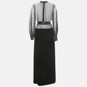 Dolce & Gabbana Black Organza And Velvet Belted Long Dress XS, Dresses - Luxury Closet catalog