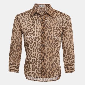Dolce & Gabbana Brown Leopard Print Cotton Shirt S, Shirts & Tops - Luxury Closet catalog