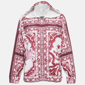 Dolce & Gabbana Pink Majolica Print Synthetic Cady Zip-Up Jacket S, Coats & Jackets - Luxury Closet catalog