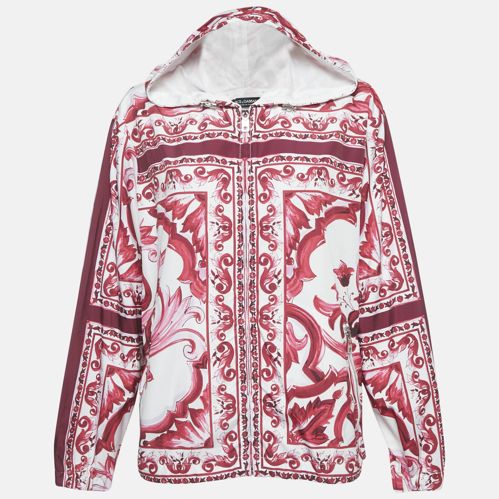 Dolce & Gabbana Pink Majolica Print Synthetic Cady Zip-Up Jacket S, Coats & Jackets - Luxury Closet catalog