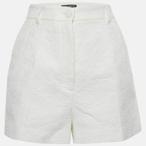Dolce & Gabbana White Floral Jacquard Shorts M, Shorts - Luxury Closet catalog