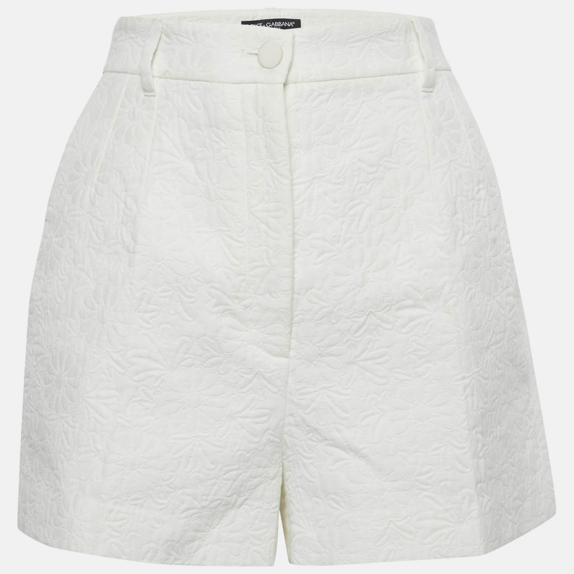 Dolce & Gabbana White Floral Jacquard Shorts M, Shorts - Luxury Closet catalog