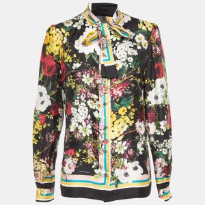 Dolce & Gabbana Black Floral Print Silk Button Front Shirt M, Shirts & Tops - Luxury Closet catalog