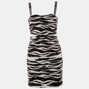 Dolce & Gabbana Monochrome Zebra Pattern Sequined Mini Dress S, Dresses - Luxury Closet catalog