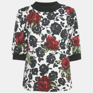 Dolce & Gabbana Black Rose Print Jacquard Jumper XS, Shirts & Tops - Luxury Closet catalog