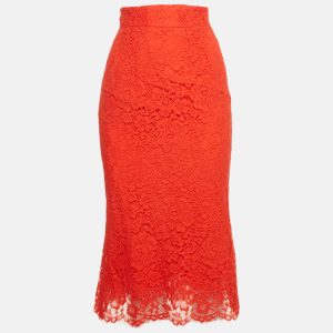 Dolce & Gabbana Red Lace Midi Skirt XS, Skirts - Luxury Closet catalog
