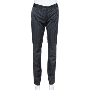 Dolce & Gabbana Black Pinstriped Cotton Tailored Pants M, Clothing - Luxury Closet catalog