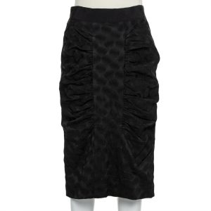 Dolce & Gabbana Black Jacquard Draped Detail Pencil Skirt L, Skirts - Luxury Closet catalog