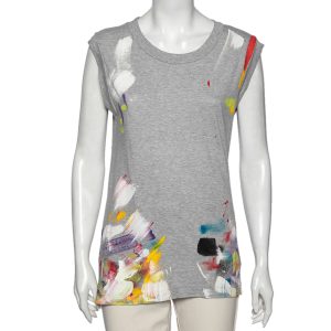 Dolce & Gabbana Grey Limited Edition Hand Painted Top M, Shirts & Tops - Luxury Closet catalog