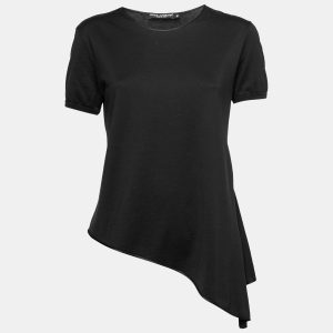 Dolce & Gabbana Black Cotton Asymmetrical Slit Top S, Shirts & Tops - Luxury Closet catalog