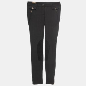Dolce & Gabbana Black Wool Suede Trimmed Slim Fit Trousers XS, Clothing - Luxury Closet catalog