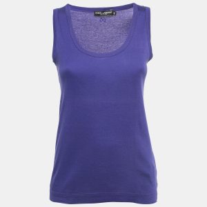Dolce & Gabbana Purple Cotton Tank Top M, Shirts & Tops - Luxury Closet catalog