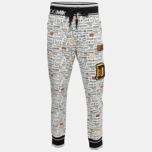 Dolce & Gabbana White Printed Cotton Knit Joggers 3XL, Clothing - Luxury Closet catalog