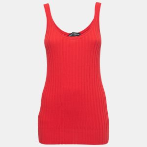 Dolce & Gabbana Red Cotton Rib Knit Tank Top M, Shirts & Tops - Luxury Closet catalog