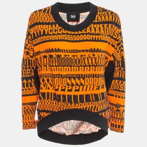 Dolce & Gabbana Black/Orange Printed Knit Top S, Shirts & Tops - Luxury Closet catalog