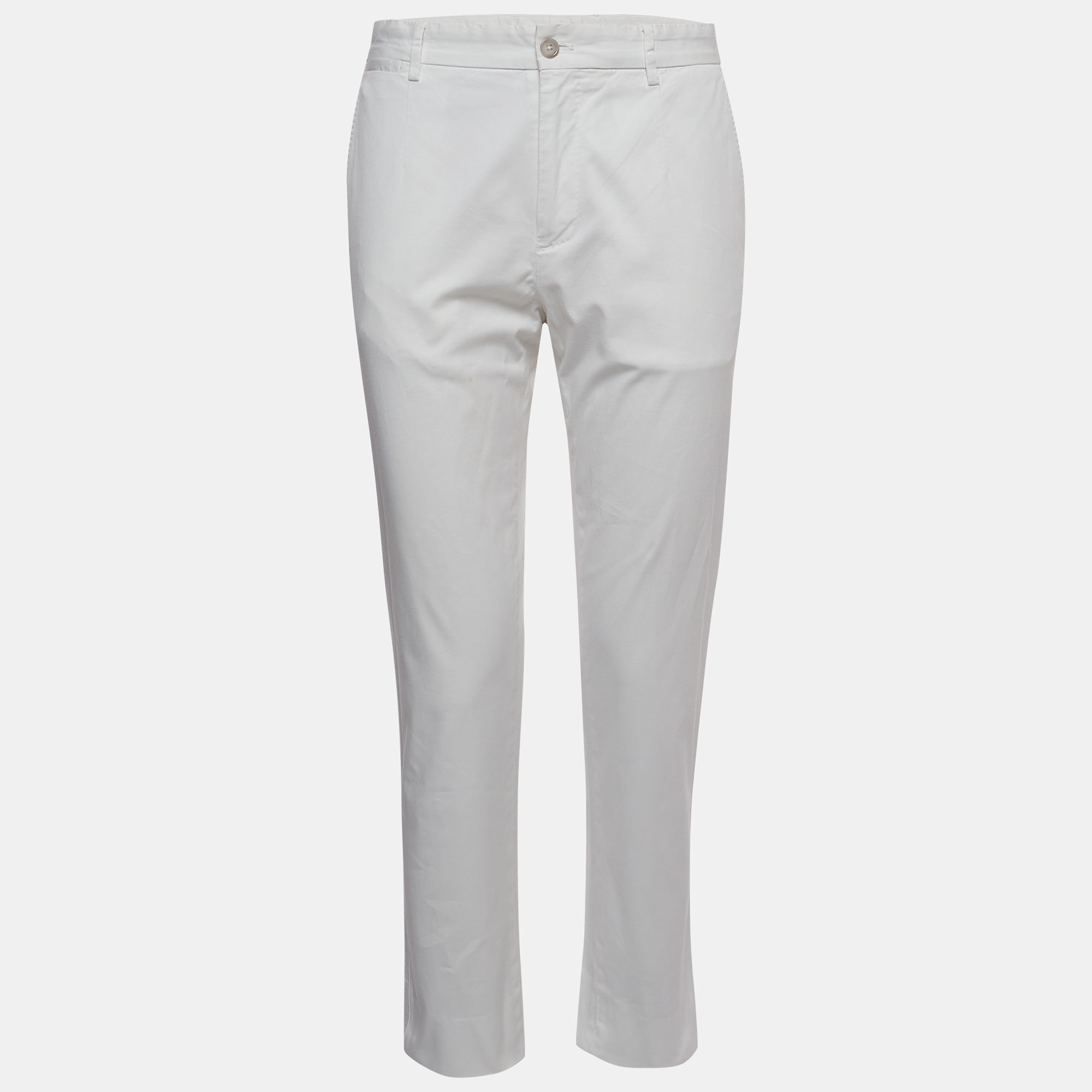Dolce & Gabbana White Cotton Straight Fit Trousers L, Clothing - Luxury Closet catalog