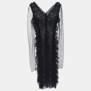 Dolce & Gabbana Black Tulle Ruched Midi Dress L, Dresses - Luxury Closet catalog