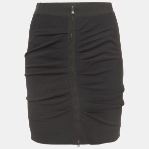 Dolce & Gabbana Black Ruched Crepe Double Zip Mini Skirt S, Skirts - Luxury Closet catalog