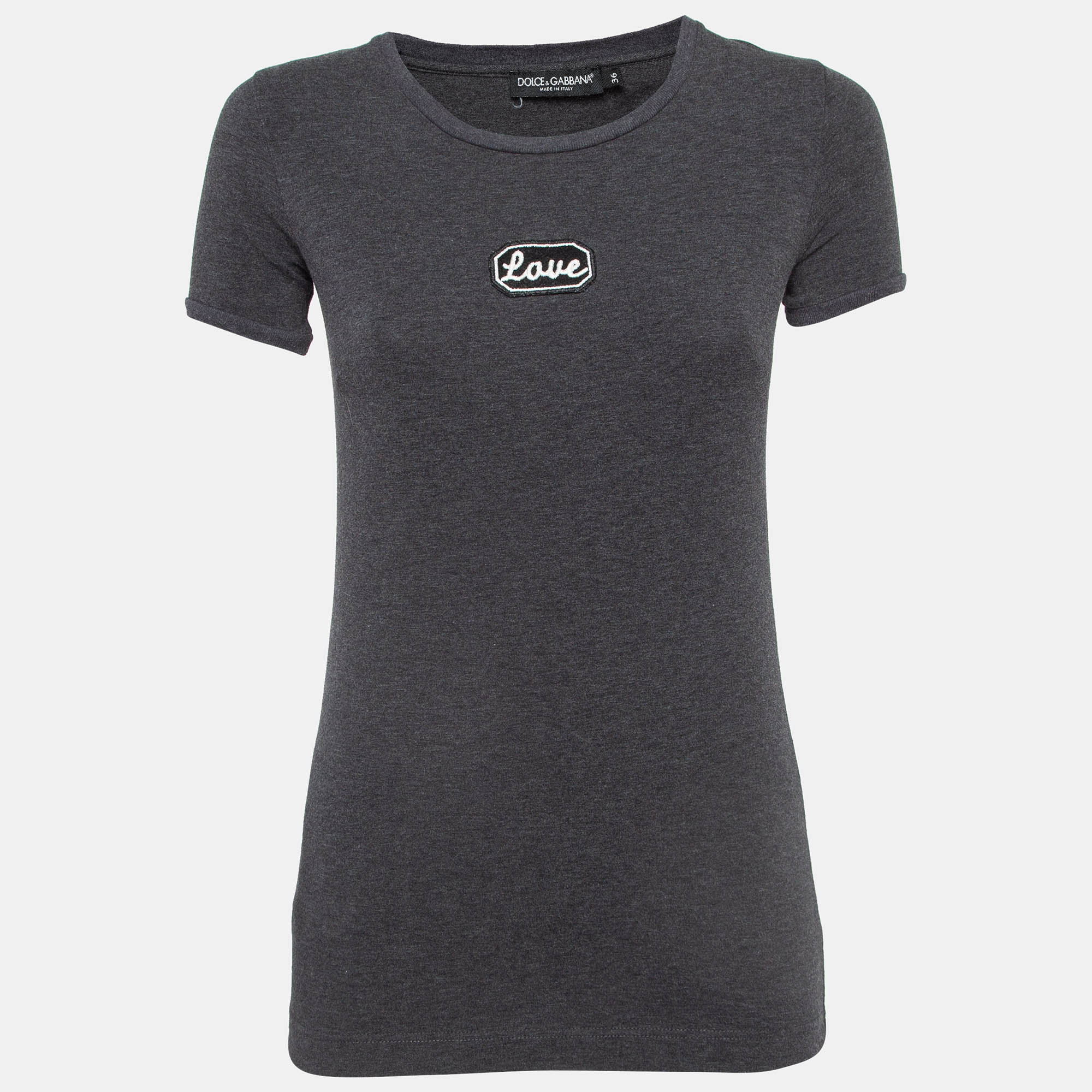 Dolce & Gabbana Grey Applique Cotton T-Shirt XS, Shirts & Tops - Luxury Closet catalog