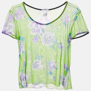 Dolce & Gabbana Intimo Green Floral Print Sheer Top S, Shirts & Tops - Luxury Closet catalog