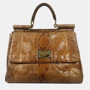 Dolce & Gabbana Sicily Python Leather Handbag, Shoulder Bags - Luxury Closet catalog
