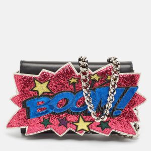 Dolce & Gabbana Black Boom Patch Chain Shoulder Bag, Shoulder Bags - Luxury Closet catalog