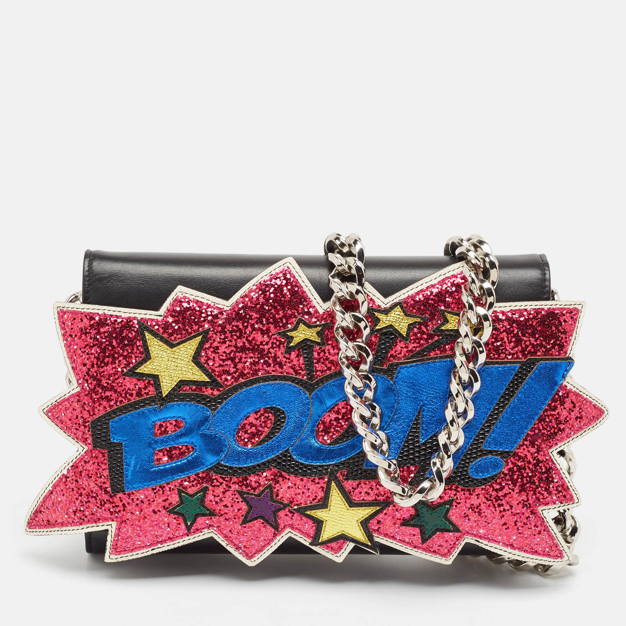 Dolce & Gabbana Black Boom Patch Chain Shoulder Bag, Shoulder Bags - Luxury Closet catalog