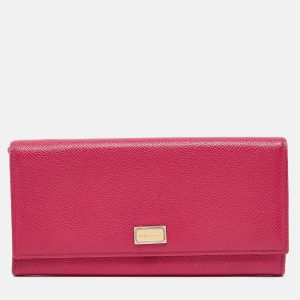 Dolce & Gabbana Fuchsia Leather Flap Continental Wallet, Wallets & Money Clips - Luxury Closet catalog