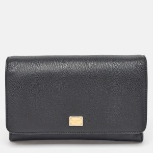 Dolce & Gabbana Black Leather Flap Continental Wallet, Wallets & Money Clips - Luxury Closet catalog