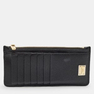 Dolce & Gabbana Black Leather Zip Long Card Holder, Wallets & Money Clips - Luxury Closet catalog