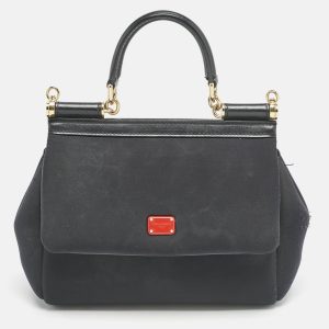 Dolce & Gabbana Black Neoprene Small Miss Sicily Top Handle Bag, Satchels - Luxury Closet catalog