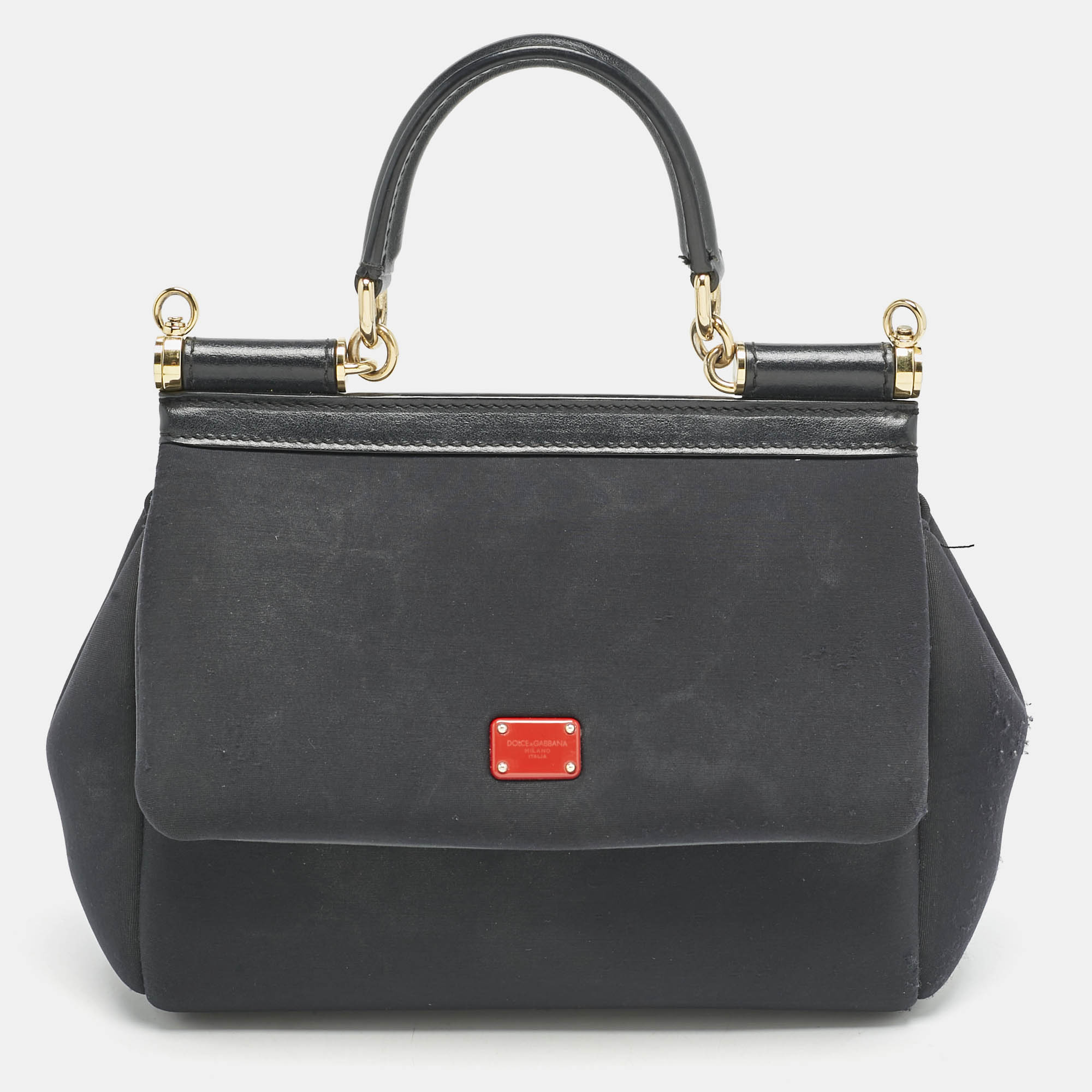 Dolce & Gabbana Black Neoprene Small Miss Sicily Top Handle Bag, Satchels - Luxury Closet catalog