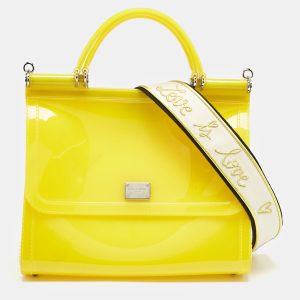 Dolce & Gabbana Yellow Rubber Miss Sicily Top Handle Bag, Satchels - Luxury Closet catalog