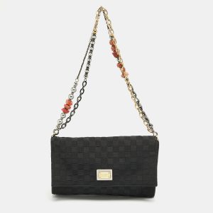 Dolce & Gabbana Black Woven Fabric and Suede Miss Charles Shoulder Bag, Shoulder Bags - Luxury Closet catalog