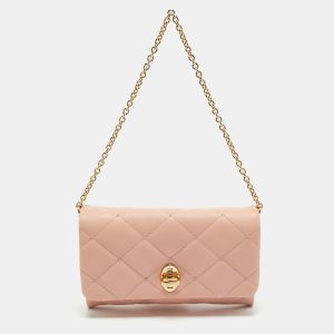 Dolce & Gabbana Pink Quilted Leather Chain Clutch, Clutches & Special Occasion Bags - Luxury Closet catalog