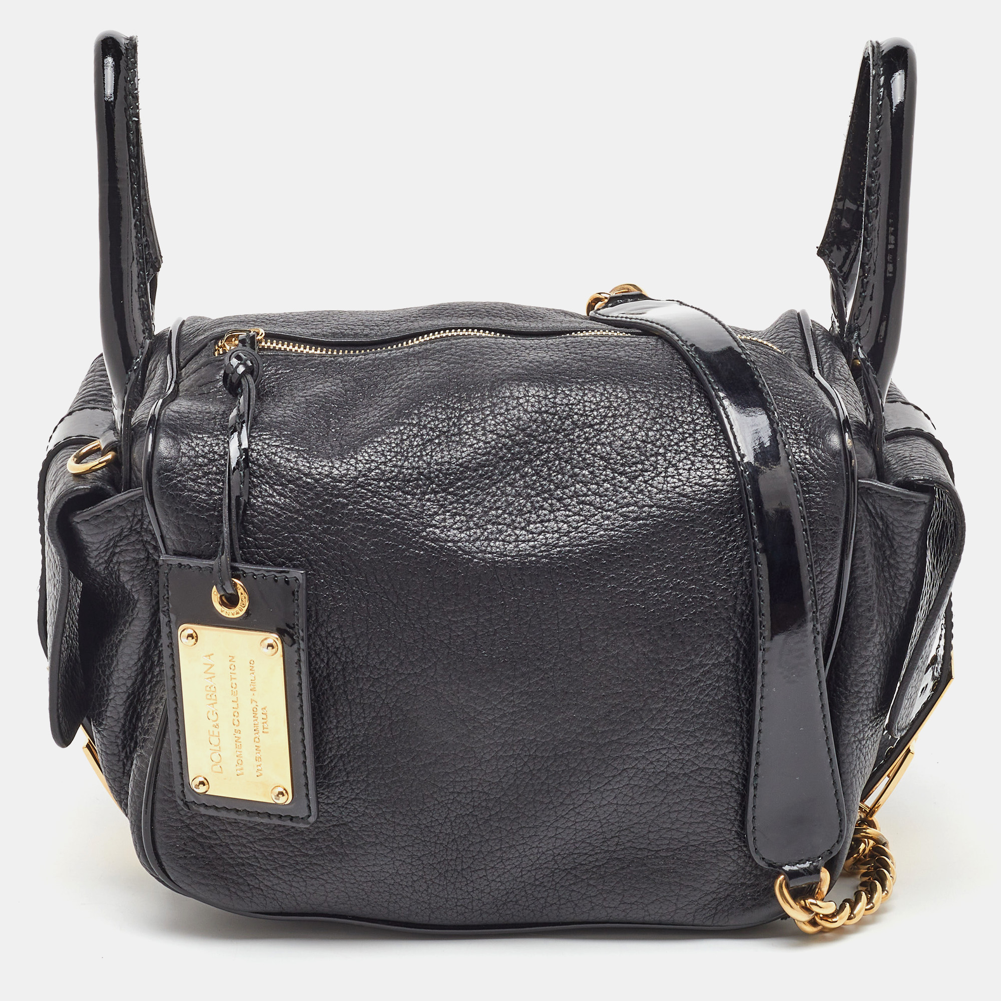 Dolce & Gabbana Black Buckle Strap Leather Satchel, Satchels - Luxury Closet catalog