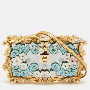 Dolce & Gabbana Multicolor Acrylic Mirrored Baroque Dolce Box Bag, Clutches & Special Occasion Bags - Luxury Closet catalog