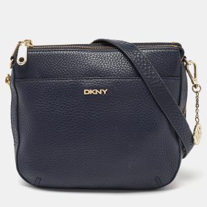 DKNY Navy Blue Leather Zip Crossbody Bag, Handbags - Luxury Closet catalog