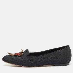 Dolce & Gabbana Black Jacquard Smoking Slippers Size 36.5, Loafers & Slip-Ons - Luxury Closet catalog